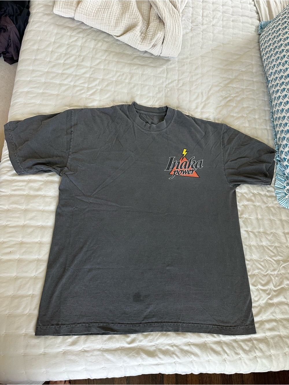 Inaka Power Black Short Sleeve Graphic Tee with Yellow Lightning